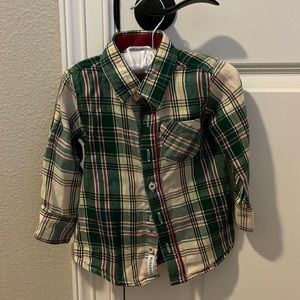 RuggedButts Holiday Flannel Button down 18-24 mo